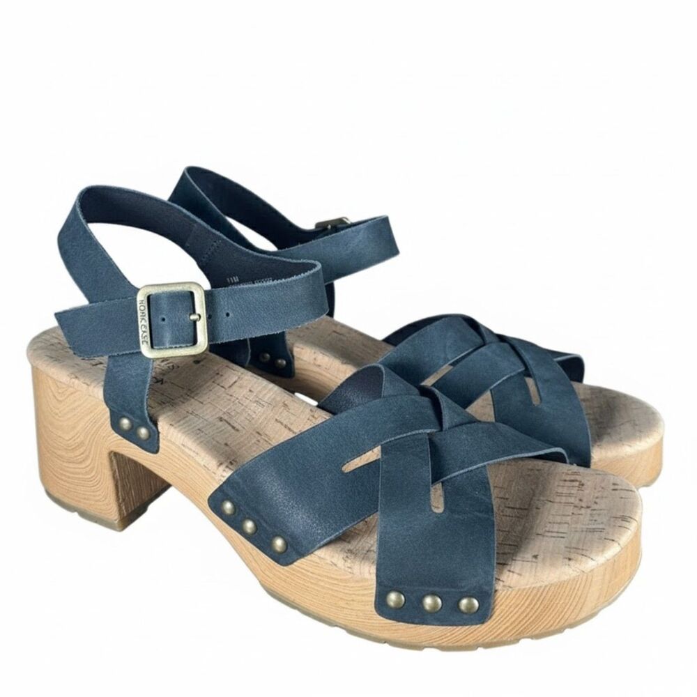 Kork Ease Chunky Sandals 11 Strappy Retro 70s Boho Comfort Festival Studds Black